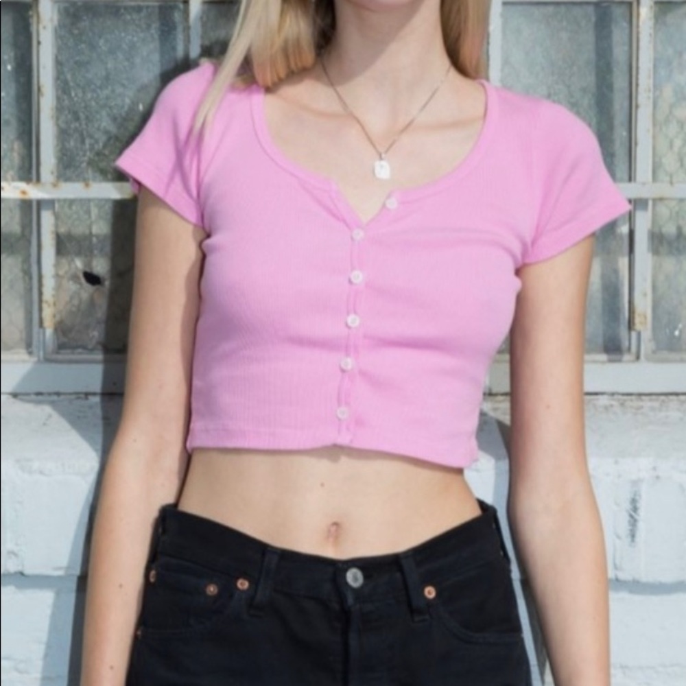 RARE pink Brandy melville button down shirt